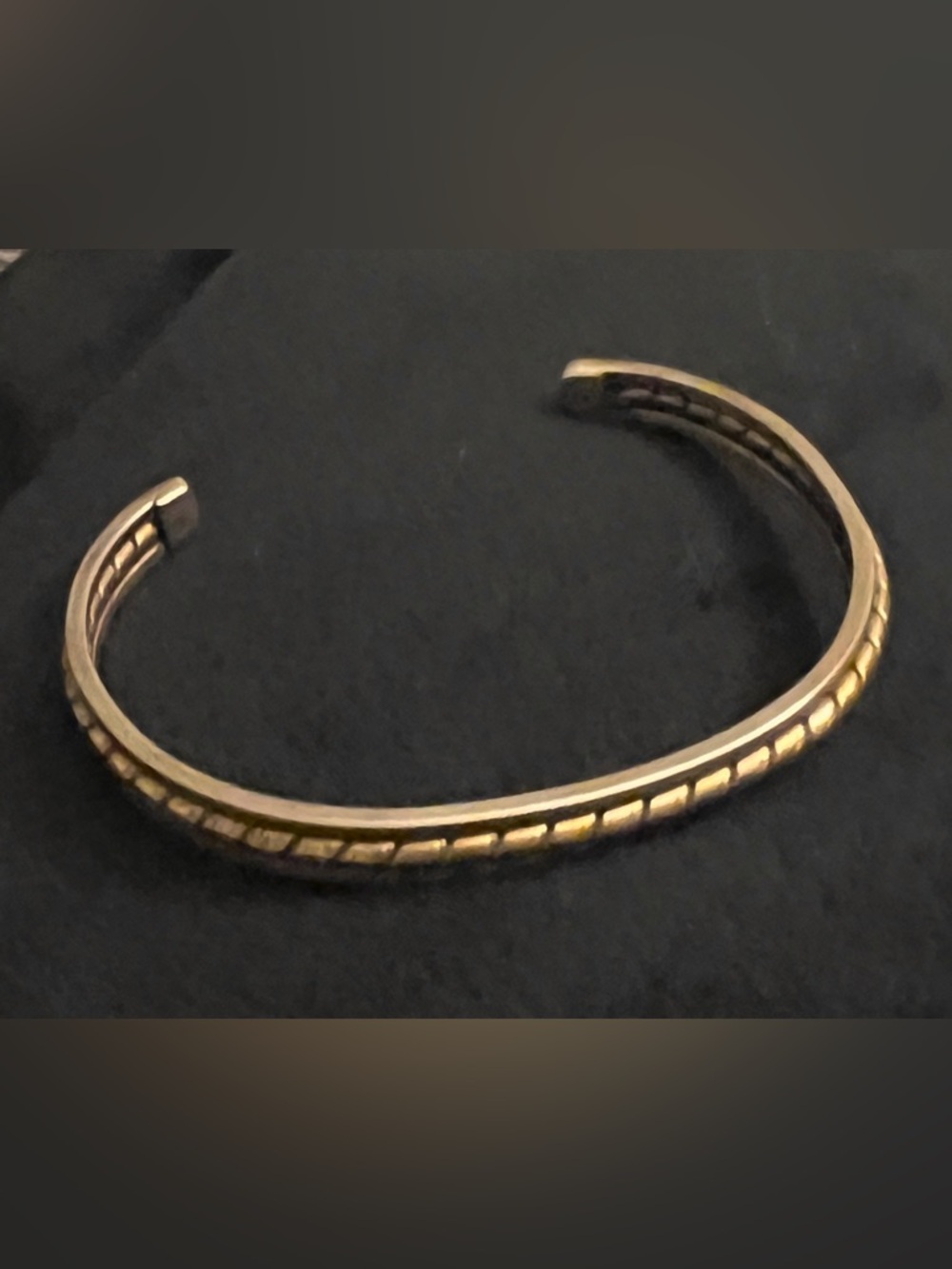 TAHE Gorgeous Dainty Sterling Silver And Gold Rope Detail Cuff Bracelet